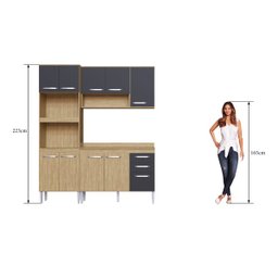 Cozinha Compacta Bélgica 4 Peças A3094 Mel/grafite Casa Mia - 8 Cozinha Compacta Bélgica 4 Peças A3094 Mel/grafite Casa Mia - 8