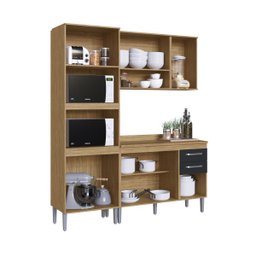 Cozinha Compacta Bélgica 4 Peças A3094 Mel/grafite Casa Mia - 7 Cozinha Compacta Bélgica 4 Peças A3094 Mel/grafite Casa Mia - 7