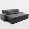 Sofá Retrátil e Reclinável 3,00m Molas Ensacadas Max Spring Velusoft Cinza Cama Inbox - 8