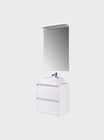 Ver mais imagens de Gabinete para Banheiro com Cuba e Espelheira com Led 60cm Mdf Branco Dubai - On Móveis