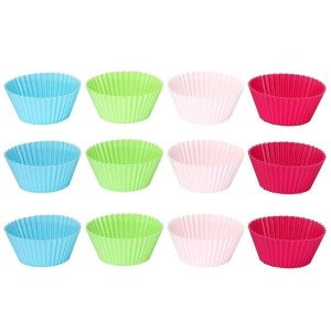 Jogo de Formas de Silicone para Muffins Redondos 12 Peças - Ref. Sn11231