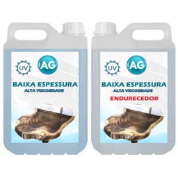 Resina Epoxi Baixa Espessura Alta Viscosidade AG Resinas ag Resina Baixa Espessura 5KG - 1