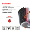 Ver imagem 5 de Frigideira Antiaderente Cerâmica 22cm Euro ColorStone Wooden