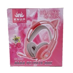 Headset Fone Gamer com Microfone e LED P3/P2 - Kp-Ga04 Rosa - 2