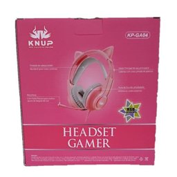 Headset Fone Gamer com Microfone e LED P3/P2 - Kp-Ga04 Rosa - 3