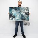 Ver imagem 2 de Quadro Decorativo em Canvas Abstrato Mármore Azul - Moldura Preta - 90 x 60cm