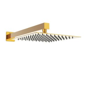 Chuveiro Slim de Parede Quadrado Dourado Gold 20x20cm
