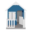Ver imagem 3 de Casinha de Brinquedo com Cercado Floreiros Mdf Azul/branco L12 - Gran Belo