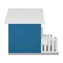 Ver imagem 5 de Casinha de Brinquedo com Cercado Floreiros Mdf Azul/branco L12 - Gran Belo
