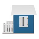 Ver imagem 4 de Casinha de Brinquedo com Cercado Floreiros Mdf Azul/branco L12 - Gran Belo