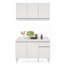 Ver imagem 3 de Kit Armário Aéreo e Balcão de Cozinha Lavanderia Lucy com Tampo 120 cm - D’Rossi Branco