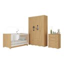 Ver imagem 2 de Quarto de Bebê Completo com Berço Americano 3 em 1 Sonho Multimóveis Mp4619 Madeirado