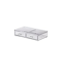 Caixa Organizadora Acrílico Com 2 Gavetas Empilhavel 21,5x12,5x5cm Elegance - 1