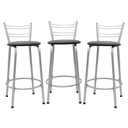 Ver imagem 1 de Kit 3 Banquetas para Balcão Flórida Prata 60cm Cozinha Gourmet Bistrô Bancada Piscina Área de Lazer