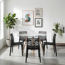 Ver imagem 1 de Kit Mesa Eames Vidro 110cm + 5 Cadeiras Gruvyer - Seat&Co