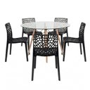 Ver imagem 2 de Kit Mesa Eames Vidro 110cm + 5 Cadeiras Gruvyer - Seat&Co