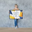 Ver imagem 3 de Quadro Canvas Premium Abstrato Colorido Tinta 90x60cm