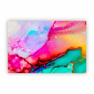Quadro Canvas Premium Abstrato Colorido Tinta 90x60cm