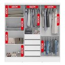 Ver imagem 5 de Guarda-Roupa Casal com 3 Portas de Correr e 4 Gavetas com Espelho Casuá Branco Linha Plata
