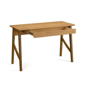 Escrivaninha Taurus 1 Gaveta Mdf Pés Madeira Maciça Mesa de Estudo Aparador Moderno:cinamomo