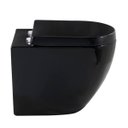 Ver imagem 4 de Bacia Vaso Sanitário Convencional Redondo Preto Brilho Nias