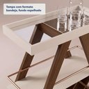 Ver imagem 4 de Carrinho Bar Taj sem Porta MDF 100cm Amêndoa e Off White Rudnick