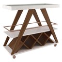 Ver imagem 3 de Carrinho Bar Taj sem Porta MDF 100cm Amêndoa e Off White Rudnick