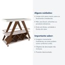 Ver imagem 6 de Carrinho Bar Taj sem Porta MDF 100cm Amêndoa e Off White Rudnick