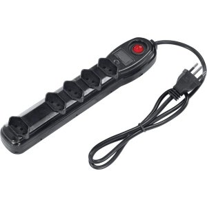 FILTRO DE LINHA 5 TOMADAS COM FUSÍVEL E CHAVE CABO PP 3X0,75