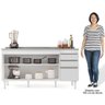 Balcão Gabinete com Pia Inox 160cm Arkansas Branco - Lumil Lumil Móveis - 5