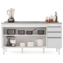 Ver imagem 3 de Balcão Gabinete com Pia Inox 160cm Arkansas Branco - Lumil Lumil Móveis