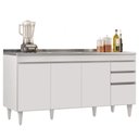 Ver imagem 2 de Balcão Gabinete com Pia Inox 160cm Arkansas Branco - Lumil Lumil Móveis
