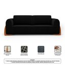 Ver imagem 6 de Kit 02 Poltronas e 01 Sofá Bloom 200cm 03 Lugares com Pés de Madeira Bouclê Preto - Desk Design