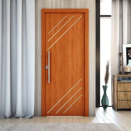 Porta de Madeira Frisada U.v 210cm X 90cm - R30k:mogno - 3