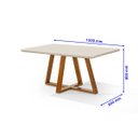 Ver imagem 2 de Mesa de Jantar Retangular Bela Luxo Tampo Vidro/MDF 120 cm