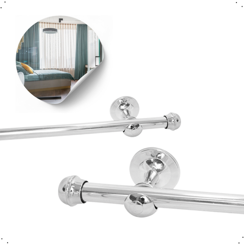 Varão de Cortina Cromado 1,5metros Aluminio Sala Quarto 19mm