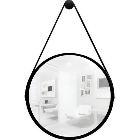 Kit 2 Espelhos Redondo Decorativo Suspenso Alça 30cm