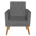 Ver imagem 3 de Kit 07 Poltrona Nina Capitone Decorativa Para Sala de Estar Recepção Suede Cinza -Open Decor