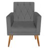 Kit 07 Poltrona Nina Capitone Decorativa Para Sala de Estar Recepção Suede Cinza -Open Decor - 3