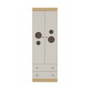 Ver imagem 7 de Guarda-roupa Infantil 62cm 2 Portas com Vidro e 2 Gavetas Pirulito Multimóveis Mp4466 Madeirado/off