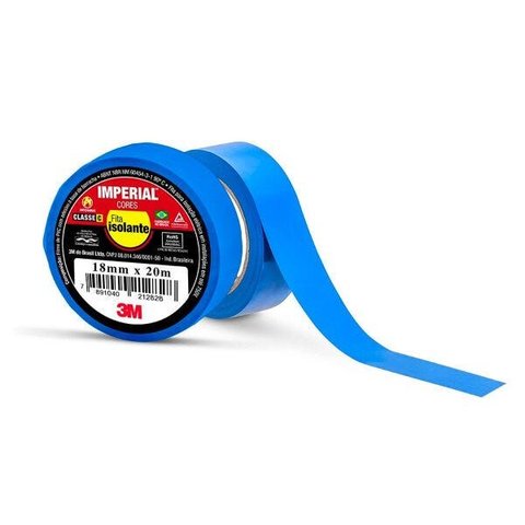 Fita Isolante Imperial 18 Mm 20 Metros Azul - Pc / 10