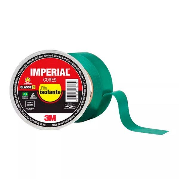 FITA ISOLANTE IMPERIAL 18 MM 20 METROS VERDE - PC / 10