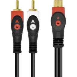 CABO Y RCA FÊMEA X 2 RCA MACHO 20 CM PROFISSIONAL - YRF2RM-2 - 3