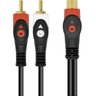 CABO Y RCA FÊMEA X 2 RCA MACHO 20 CM PROFISSIONAL - YRF2RM-2 - 3