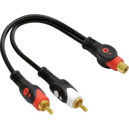 CABO Y RCA FÊMEA X 2 RCA MACHO 20 CM PROFISSIONAL - YRF2RM-2 - 1