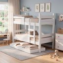 Ver mais imagens de Beliche Solteiro Leticia com Cama Auxiliar Mili Mdf 199x95 Cm Branco Decmade