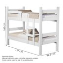 Ver imagem 3 de Beliche Solteiro Leticia com Cama Auxiliar Mili Mdf 199x95 Cm Branco Decmade