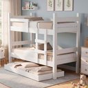 Ver imagem 2 de Beliche Solteiro Leticia com Cama Auxiliar Mili Mdf 199x95 Cm Branco Decmade