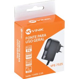 Fonte Chaveada 7.5v 2.5a 18w Bivolt Automatico Plug P4 - Vfe - 4 Fonte Chaveada 7.5v 2.5a 18w Bivolt Automatico Plug P4 - Vfe - 4