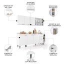 Ver imagem 3 de Armário de Cozinha com Tampo Cp11 200cm Pérola Branco Z34 - Mpozenato